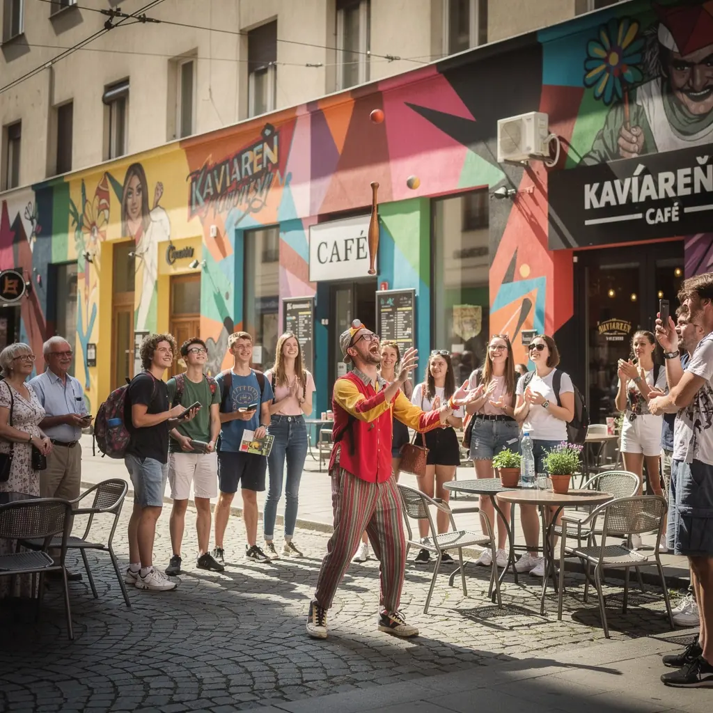 Panoramic view of the Slovak countryside with rolling hills and vineyards.