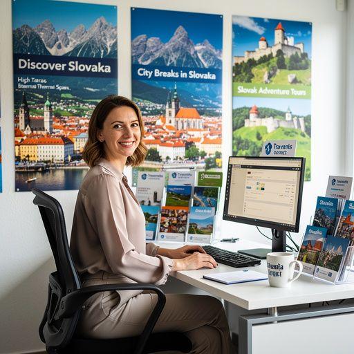 Vibrant market scene with local artisans selling handmade crafts in a Slovak town.